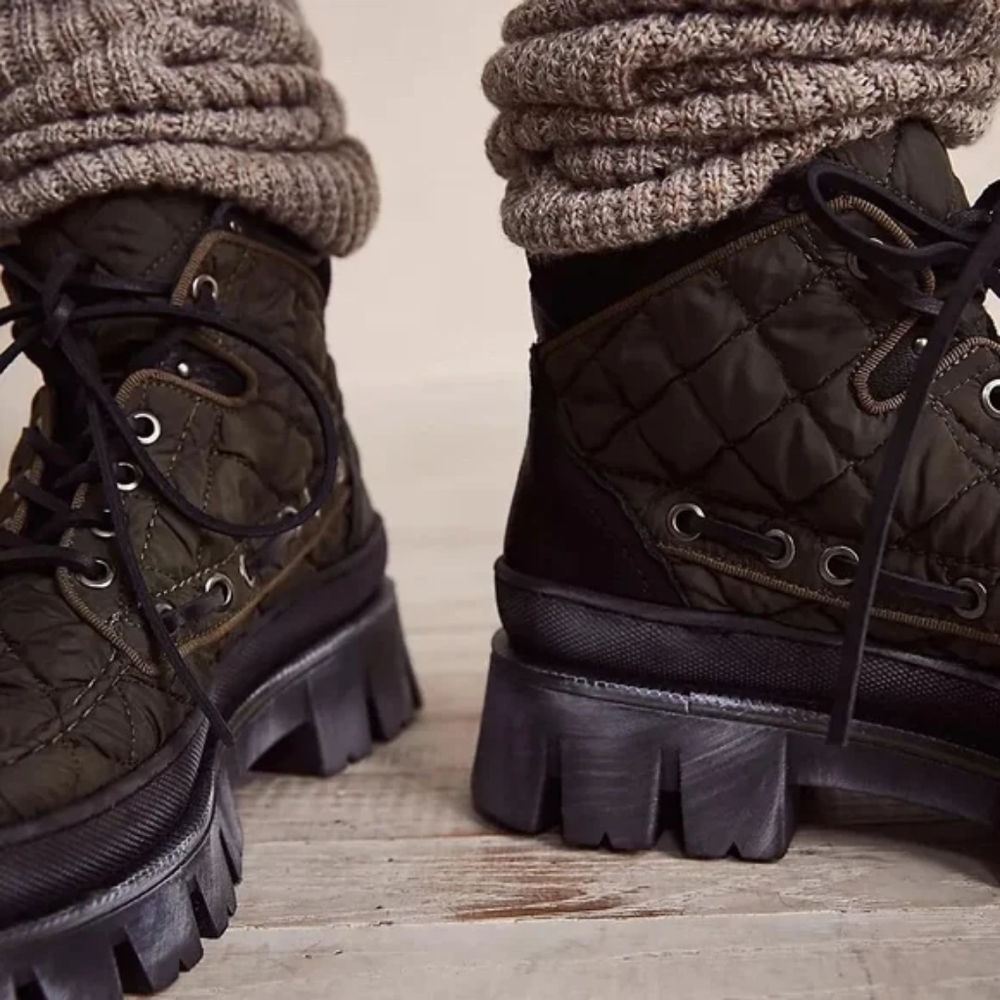 Free People Quilted Dawn Hiking Boot 38/8 NIB - Picture 2 of 11